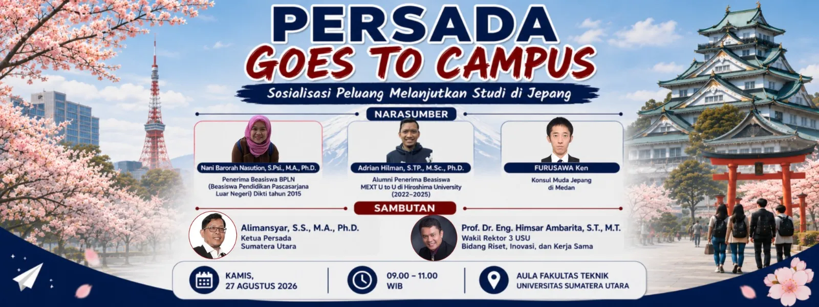 PERSADA GOES TO CAMPUS: SOSIALISASI PELUANG MELANJUTKAN STUDI DI JEPANG